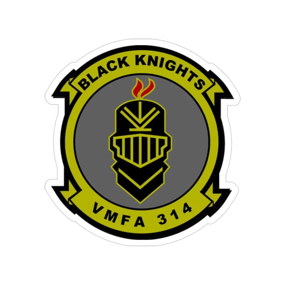 VMFA 314 Marine Fighter Attack Squadron 314 Black Knights (USMC) Transparent STICKER Die-Cut Vinyl Decal 6 Inch - The Sticker Space