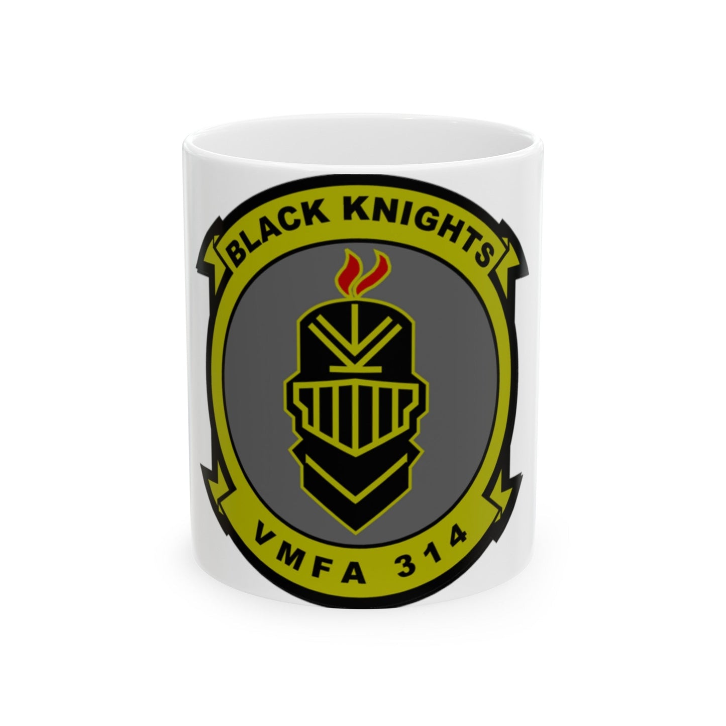 VMFA 314 Marine Fighter Attack Squadron 314 Black Knights (USMC) White Coffee Mug-11oz-The Sticker Space