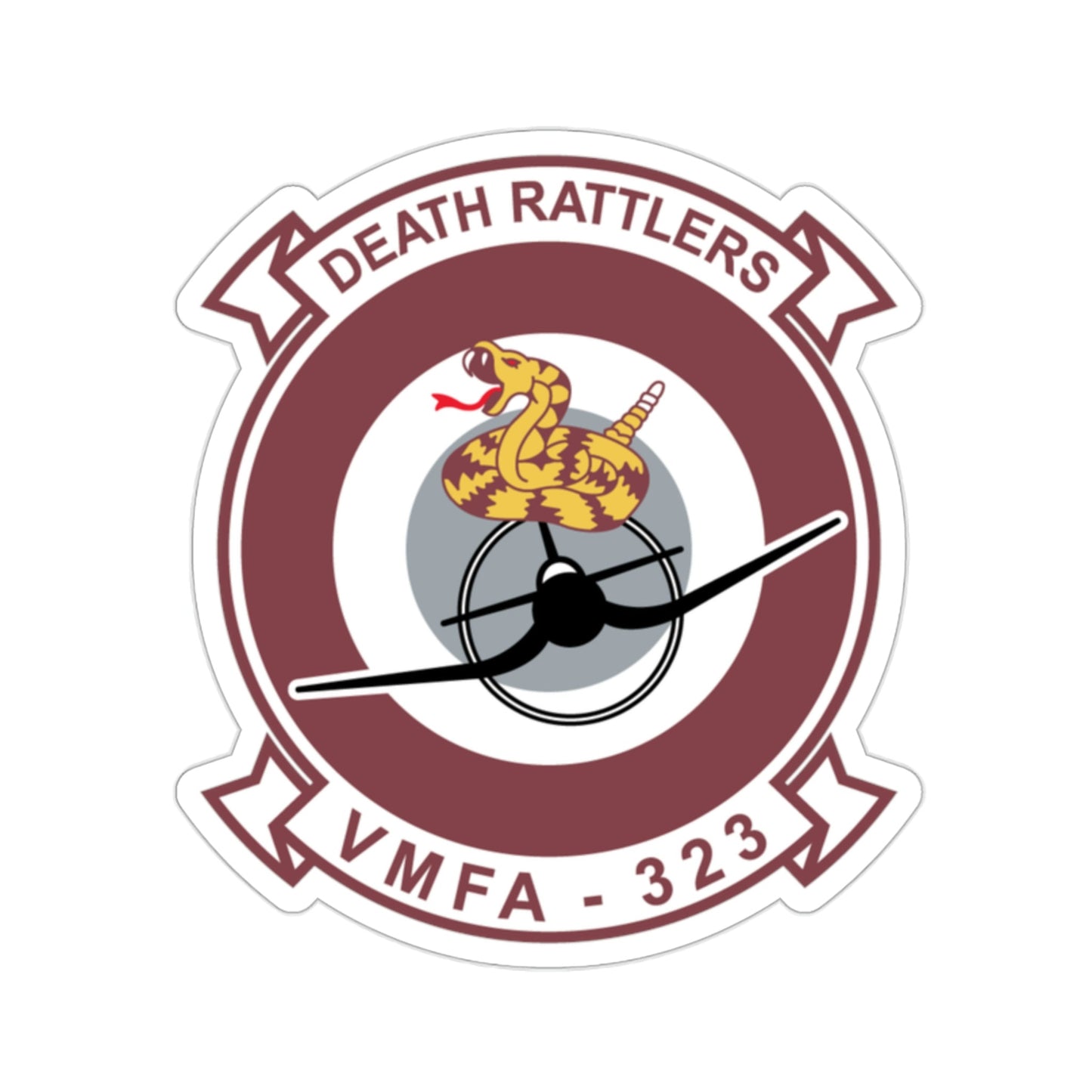 VMFA 323 Death Rattles (USMC) STICKER Vinyl Die-Cut Decal-2 Inch-The Sticker Space