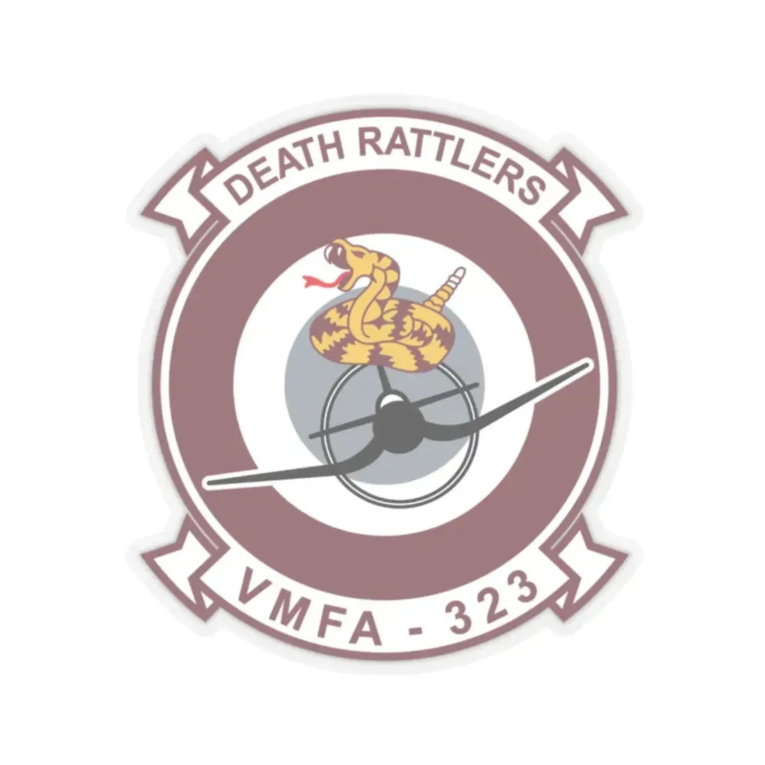VMFA 323 Death Rattles (USMC) STICKER Vinyl Kiss-Cut Decal 2 Inch Transparent - The Sticker Space