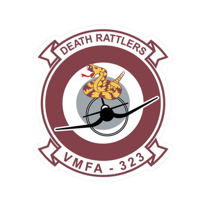 VMFA 323 Death Rattles (USMC) STICKER Vinyl Kiss-Cut Decal 2 Inch White - The Sticker Space