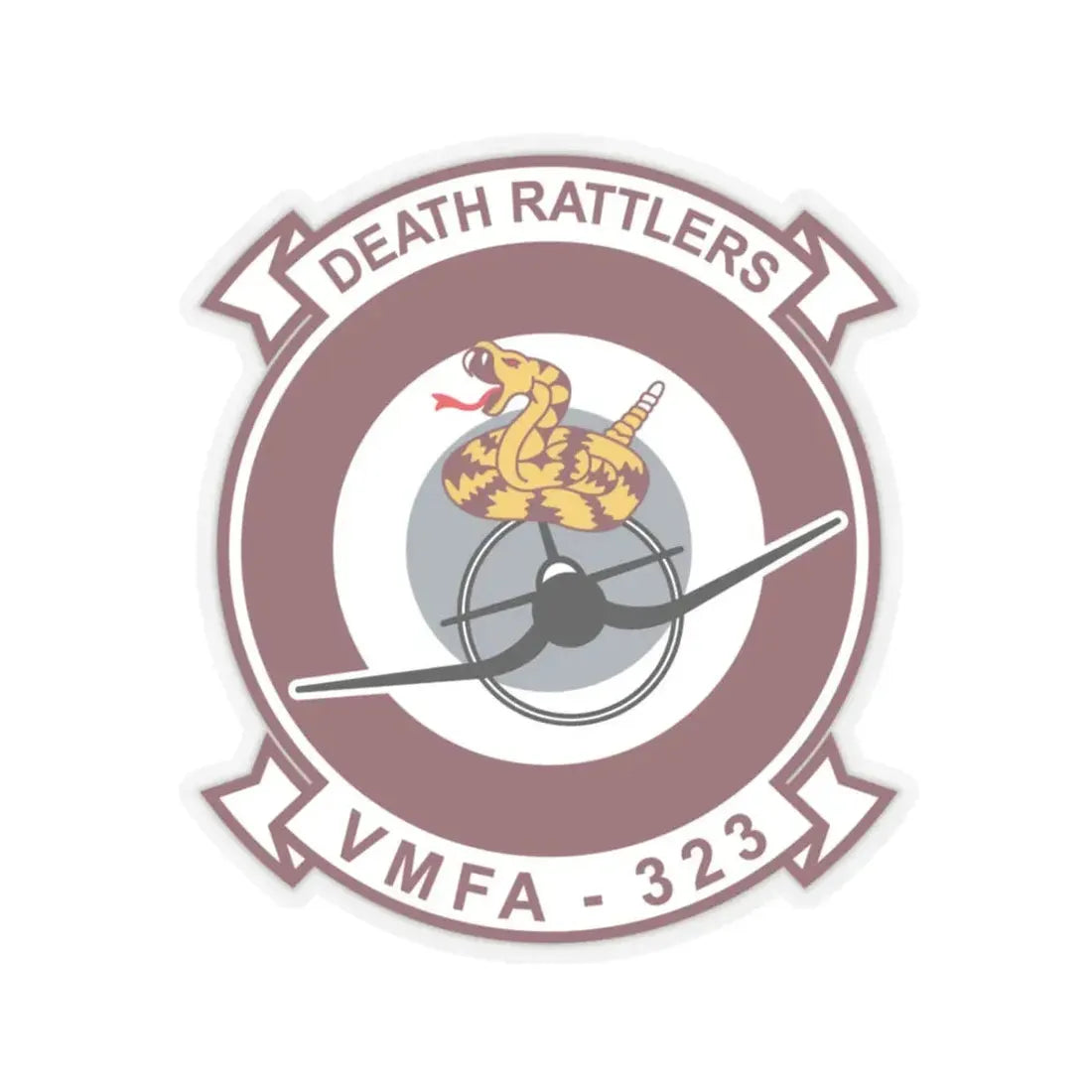 VMFA 323 Death Rattles (USMC) STICKER Vinyl Kiss-Cut Decal 3 Inch Transparent - The Sticker Space