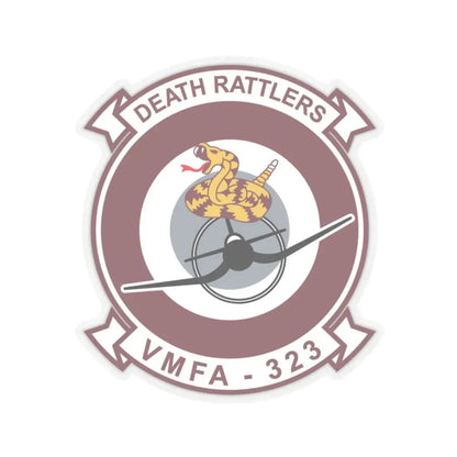 VMFA 323 Death Rattles (USMC) STICKER Vinyl Kiss-Cut Decal 3 Inch Transparent - The Sticker Space