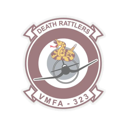 VMFA 323 Death Rattles (USMC) STICKER Vinyl Kiss-Cut Decal 4 Inch Transparent - The Sticker Space