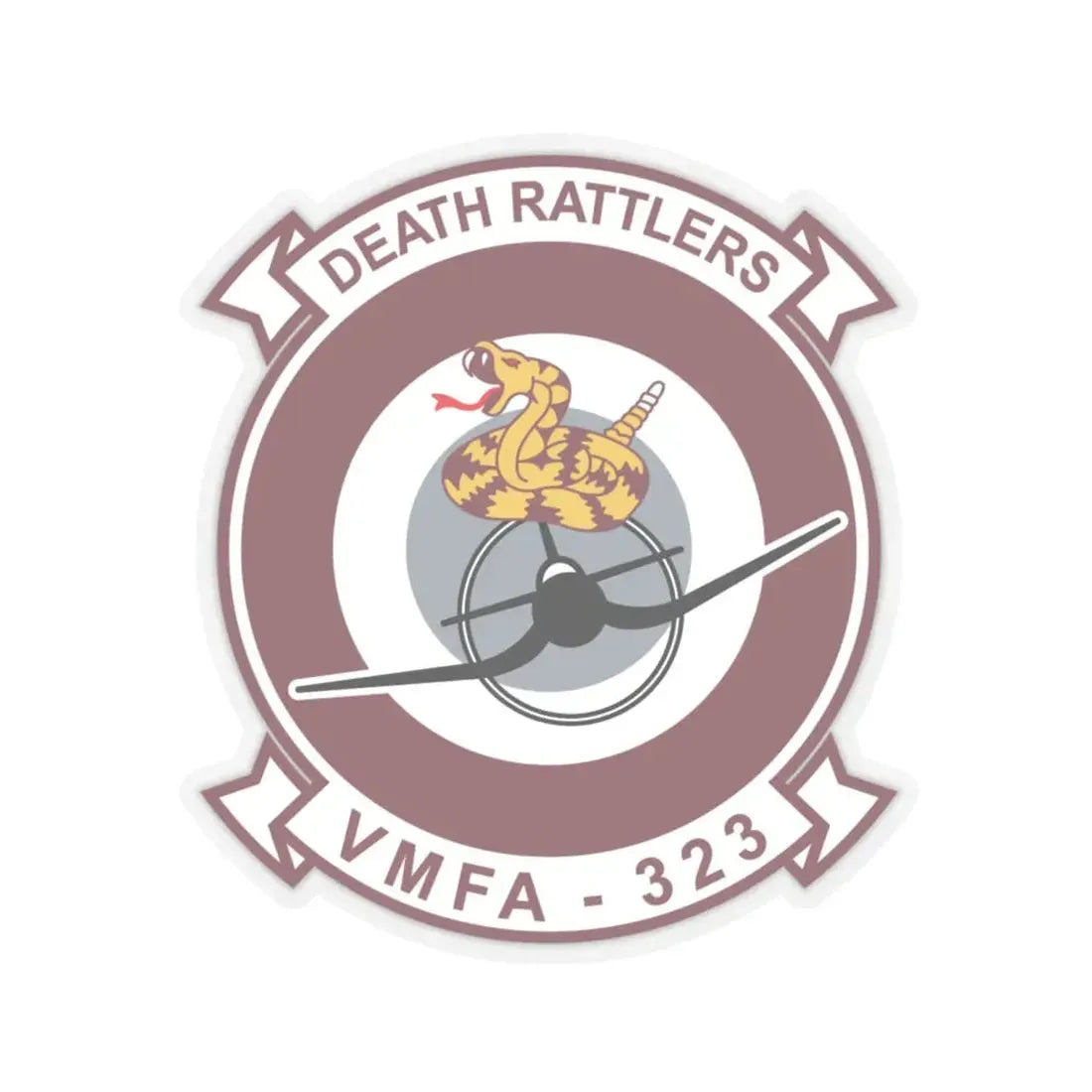 VMFA 323 Death Rattles (USMC) STICKER Vinyl Kiss-Cut Decal 6 Inch Transparent - The Sticker Space