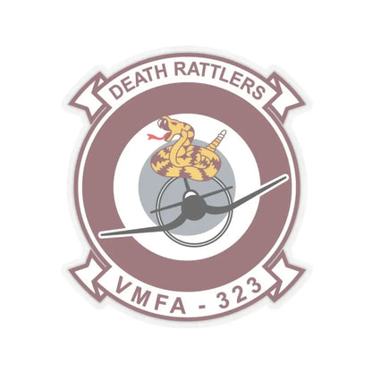 VMFA 323 Death Rattles (USMC) STICKER Vinyl Kiss-Cut Decal 6 Inch Transparent - The Sticker Space