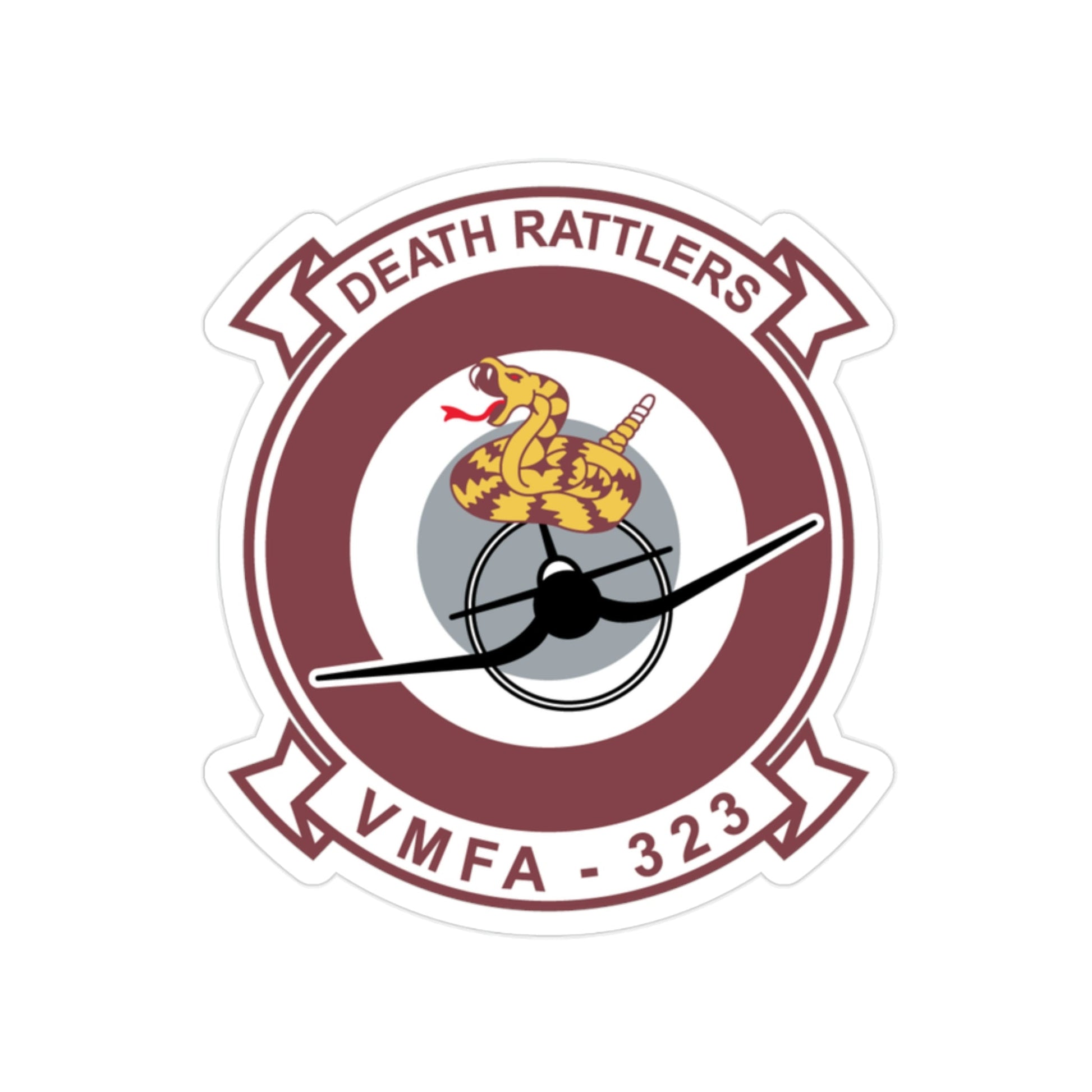 VMFA 323 Death Rattles (USMC) Transparent STICKER Die-Cut Vinyl Decal-2 Inch-The Sticker Space