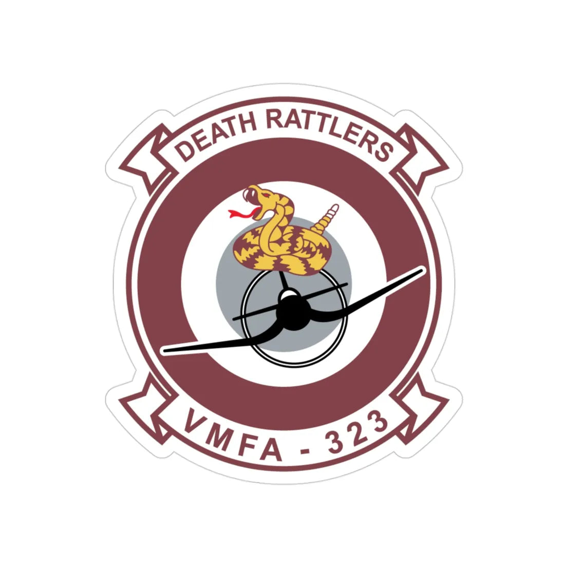 VMFA 323 Death Rattles (USMC) Transparent STICKER Die-Cut Vinyl Decal 3 Inch - The Sticker Space