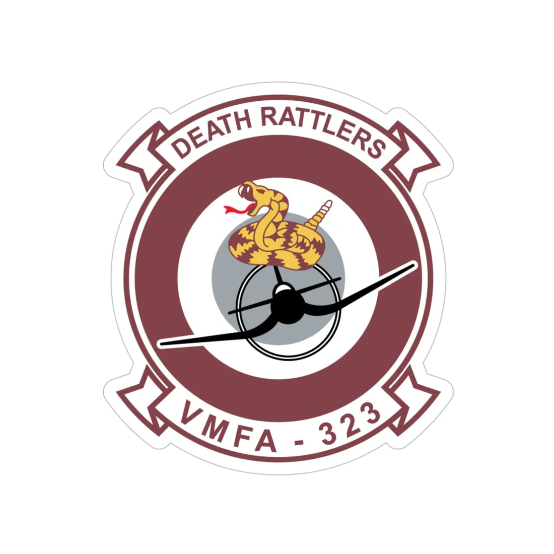 VMFA 323 Death Rattles (USMC) Transparent STICKER Die-Cut Vinyl Decal 4 Inch - The Sticker Space