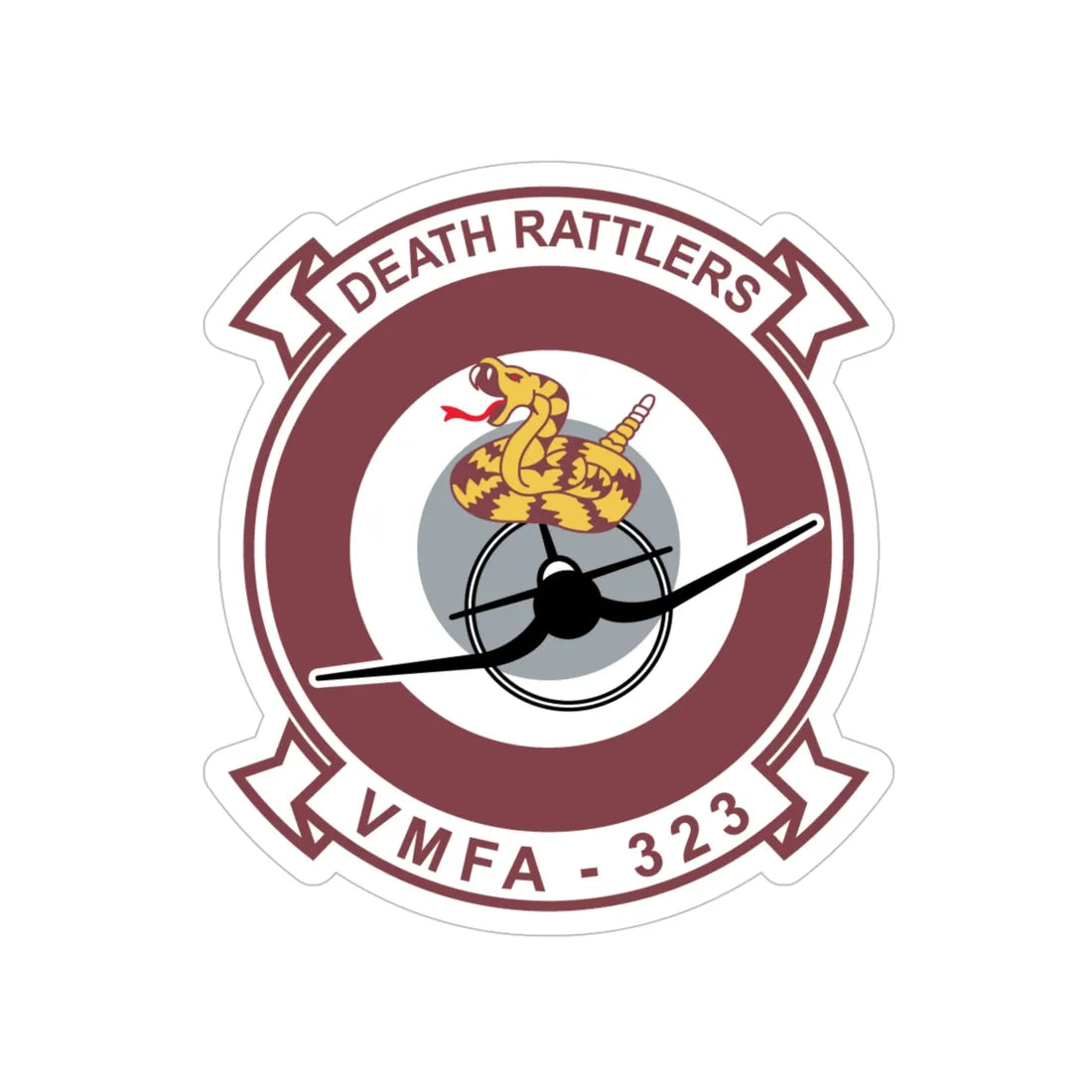 VMFA 323 Death Rattles (USMC) Transparent STICKER Die-Cut Vinyl Decal 5 Inch - The Sticker Space