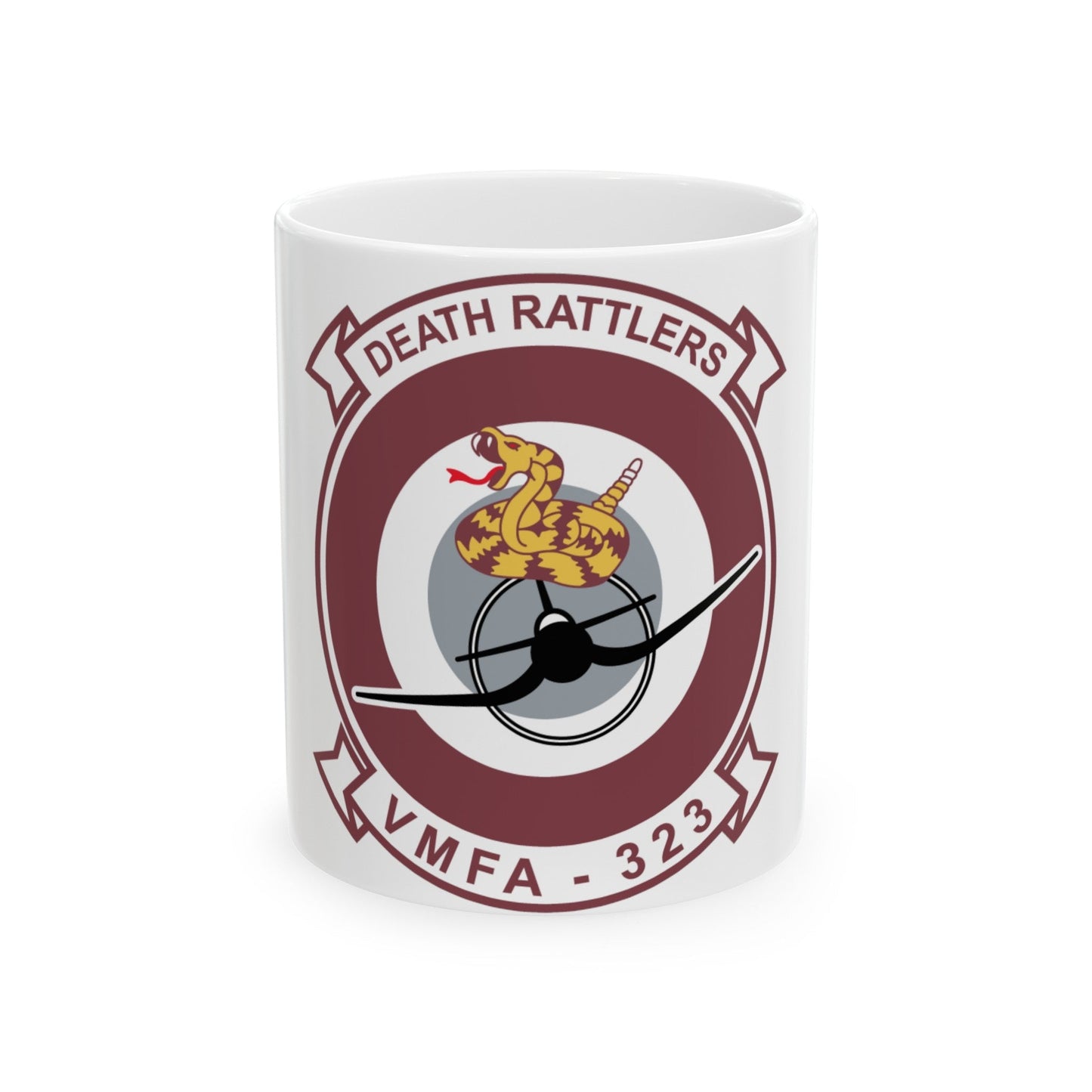 VMFA 323 Death Rattles (USMC) White Coffee Mug-11oz-The Sticker Space