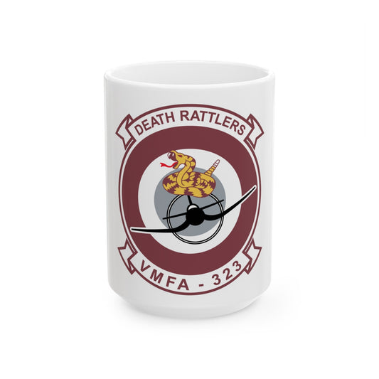 VMFA 323 Death Rattles (USMC) White Coffee Mug-15oz-The Sticker Space