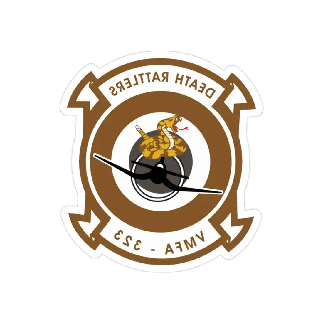 VMFA 323 Marine Fighter Attack Squadron 323 (USMC) REVERSE PRINT Transparent Die-Cut STICKER 2 Inch Die-Cut Transparent - The Sticker Space