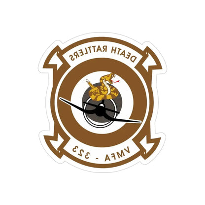VMFA 323 Marine Fighter Attack Squadron 323 (USMC) REVERSE PRINT Transparent Die-Cut STICKER 3 Inch Die-Cut Transparent - The Sticker Space