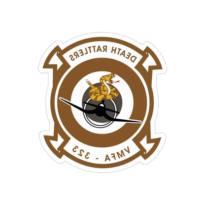 VMFA 323 Marine Fighter Attack Squadron 323 (USMC) REVERSE PRINT Transparent Die-Cut STICKER 4 Inch Die-Cut Transparent - The Sticker Space