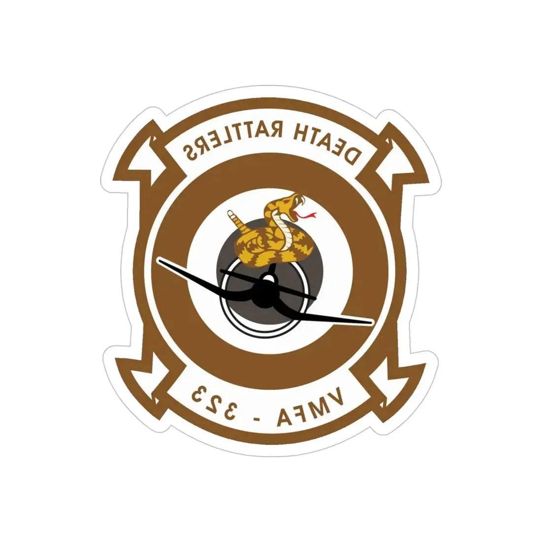 VMFA 323 Marine Fighter Attack Squadron 323 (USMC) REVERSE PRINT Transparent Die-Cut STICKER 5 Inch Die-Cut Transparent - The Sticker Space