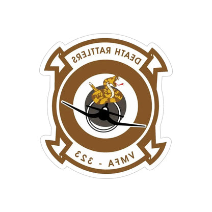VMFA 323 Marine Fighter Attack Squadron 323 (USMC) REVERSE PRINT Transparent Die-Cut STICKER 6 Inch Die-Cut Transparent - The Sticker Space