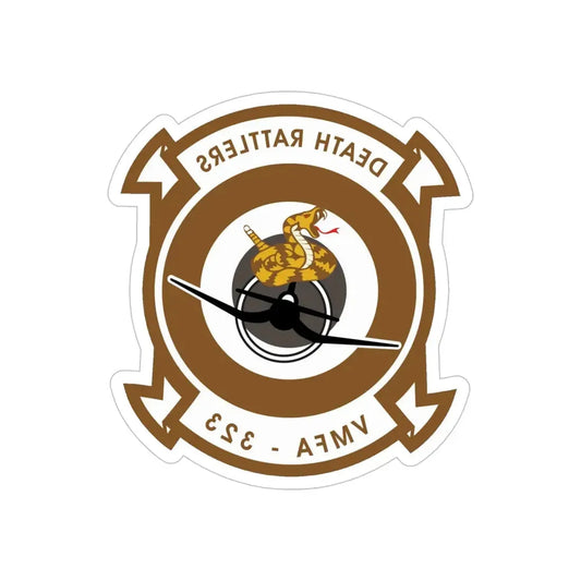 VMFA 323 Marine Fighter Attack Squadron 323 (USMC) REVERSE PRINT Transparent Die-Cut STICKER 6 Inch Die-Cut Transparent - The Sticker Space