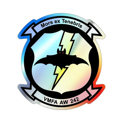 VMFA AW 242 (USMC) Holographic STICKER Die-Cut Vinyl Decal 4 Inch Holographic - The Sticker Space