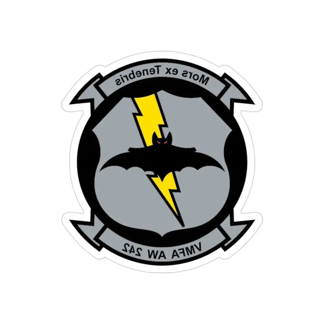 VMFA AW 242 (USMC) REVERSE PRINT Transparent Die-Cut STICKER 3 Inch Die-Cut Transparent - The Sticker Space