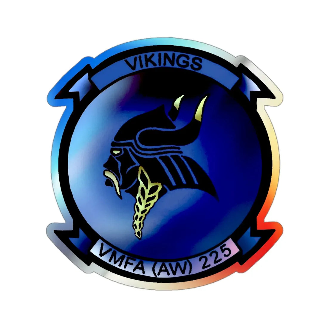 VMFAAW 225 Marine All Weather Fighter Attack Squadron 225 (USMC) Holographic STICKER Die-Cut Vinyl Decal 3 Inch Holographic - The Sticker Space