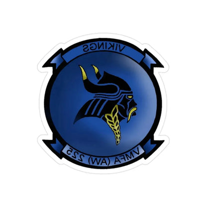 VMFAAW 225 Marine All Weather Fighter Attack Squadron 225 (USMC) REVERSE PRINT Transparent Die-Cut STICKER 2 Inch Die-Cut Transparent - The Sticker Space