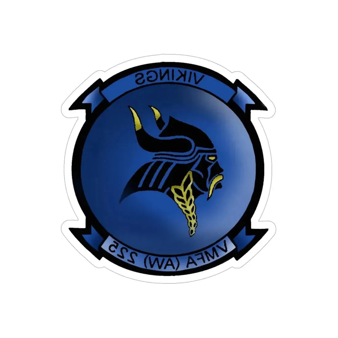 VMFAAW 225 Marine All Weather Fighter Attack Squadron 225 (USMC) REVERSE PRINT Transparent Die-Cut STICKER 6 Inch Die-Cut Transparent - The Sticker Space