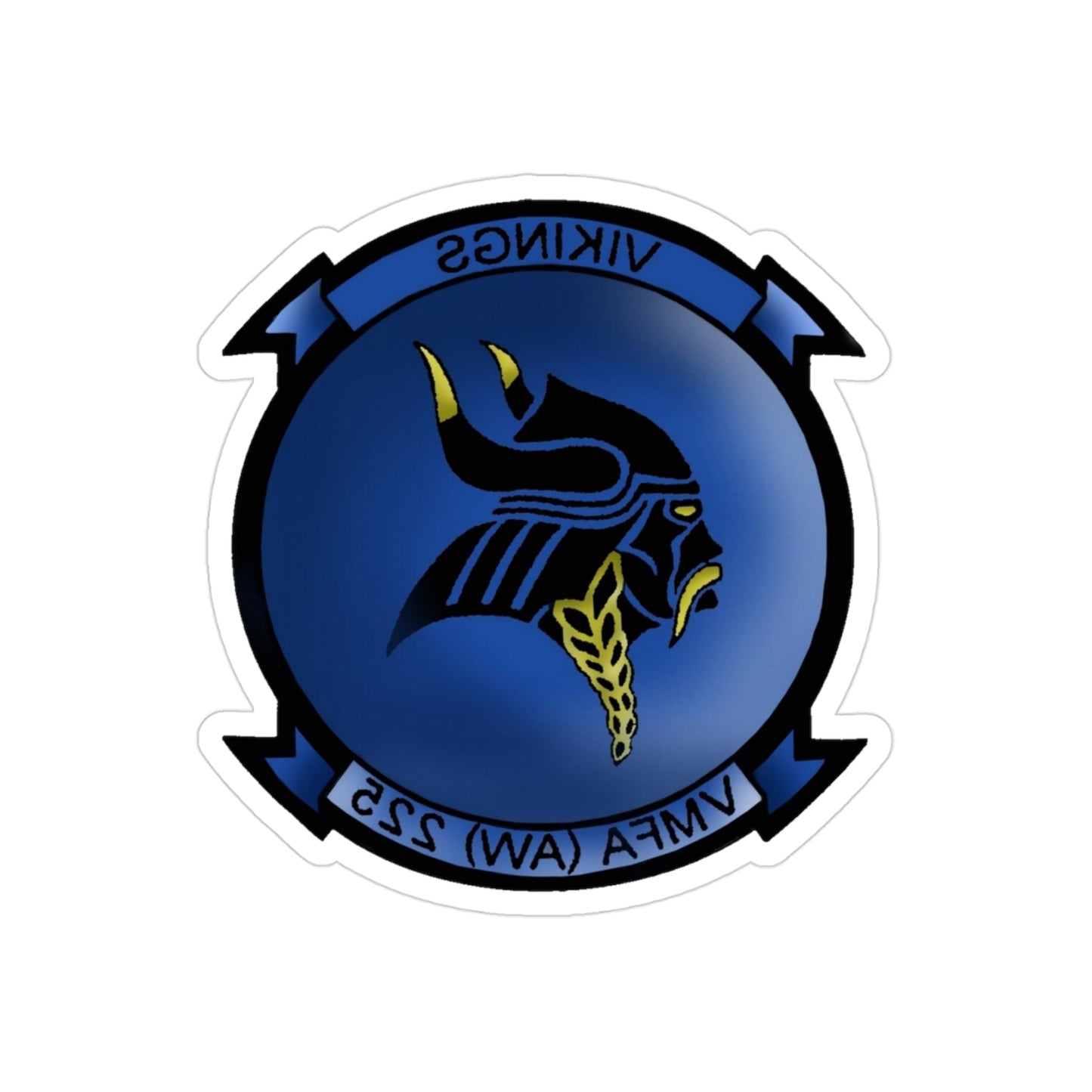 VMFAAW 225 Marine All Weather Fighter Attack Squadron 225 (USMC) REVERSE PRINT Transparent STICKER-3" × 3"-The Sticker Space