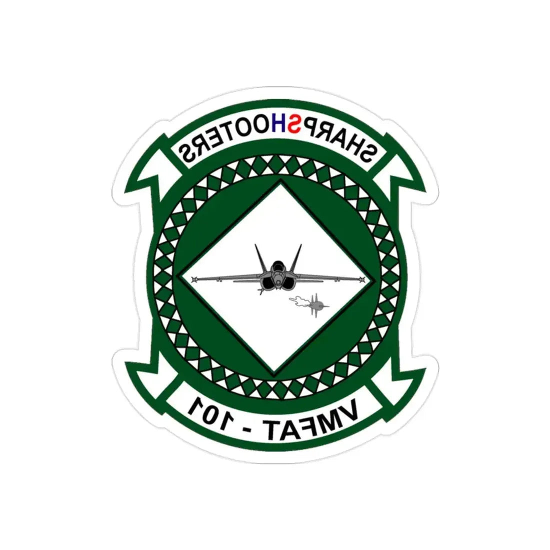 VMFAT 101 Marine Fighter Attack Training Squadron 101 (USMC) REVERSE PRINT Transparent Die-Cut STICKER 2 Inch Die-Cut Transparent - The Sticker Space