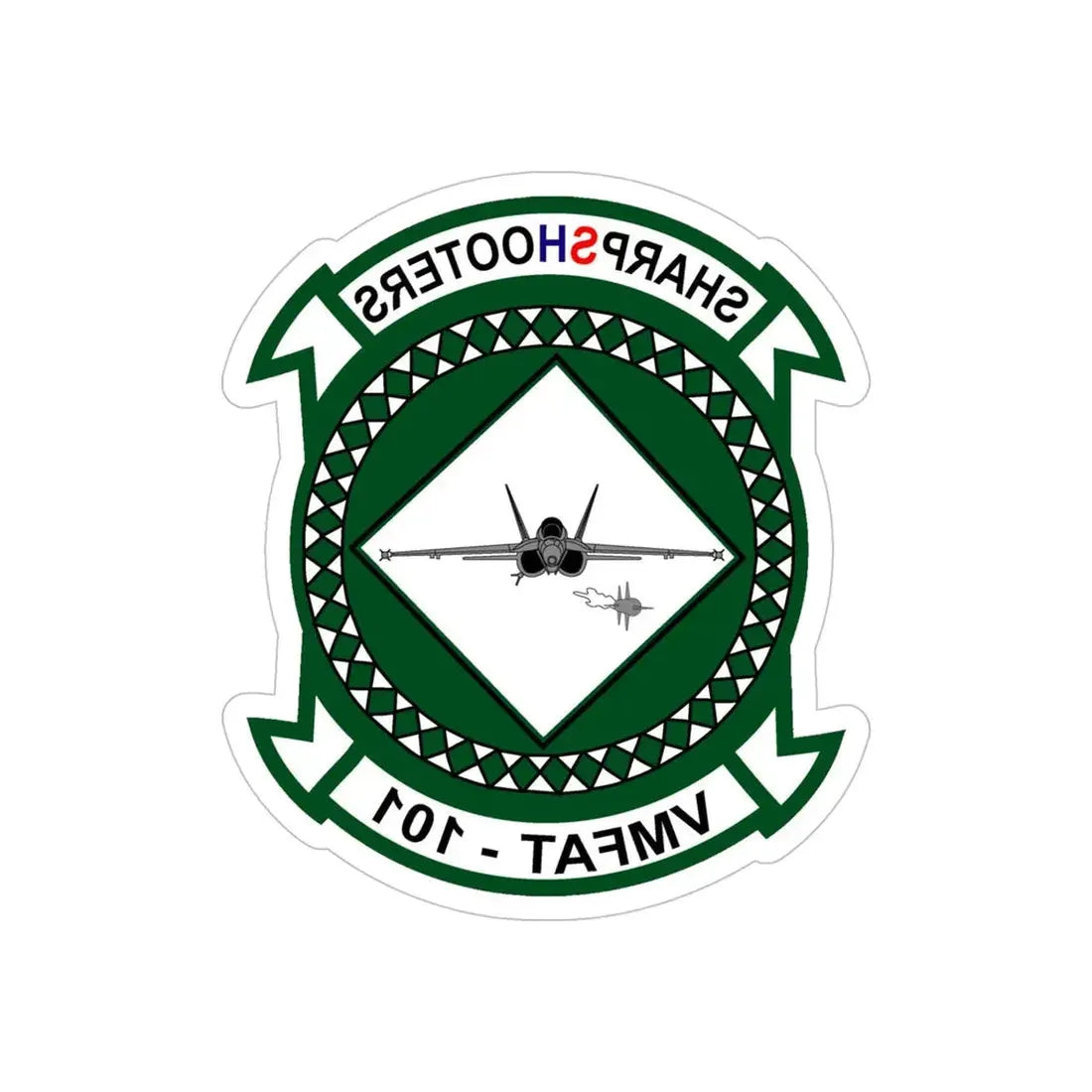 VMFAT 101 Marine Fighter Attack Training Squadron 101 (USMC) REVERSE PRINT Transparent Die-Cut STICKER 5 Inch Die-Cut Transparent - The Sticker Space