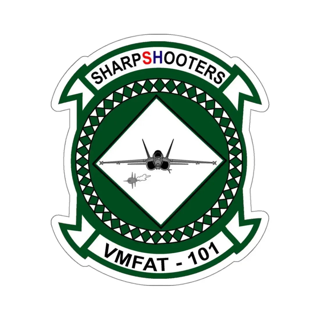 VMFAT 101 Marine Fighter Attack Training Squadron 101 (USMC) STICKER Vinyl Kiss-Cut Decal 4 Inch White - The Sticker Space