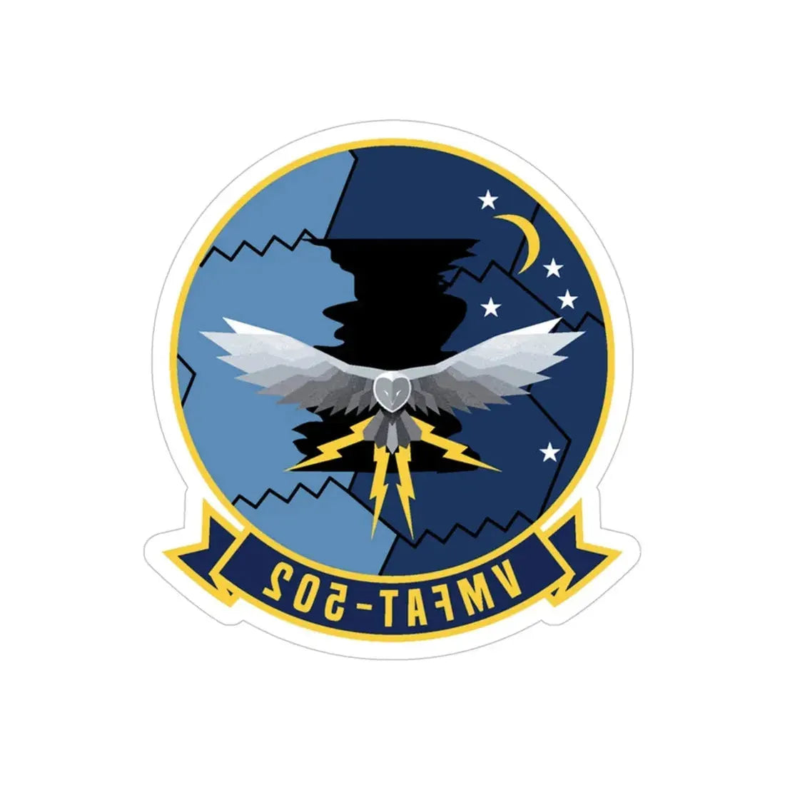 VMFAT 502 (USMC) REVERSE PRINT Transparent Die-Cut STICKER 4 Inch Die-Cut Transparent - The Sticker Space