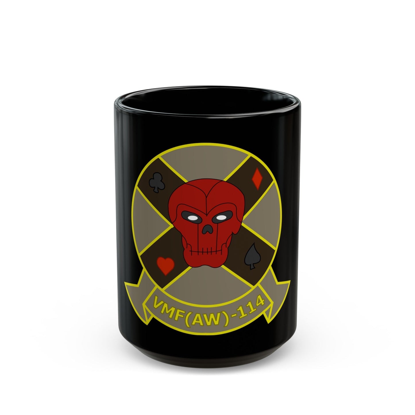 VMFAW 114 Death Dealers (USMC) Black Coffee Mug-15oz-The Sticker Space