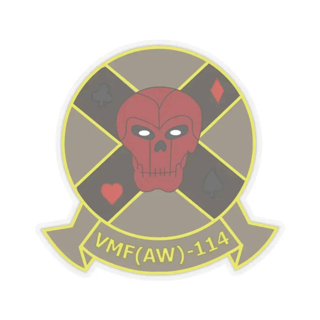 VMFAW 114 Death Dealers (USMC) STICKER Vinyl Kiss-Cut Decal 2 Inch Transparent - The Sticker Space