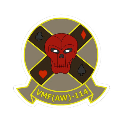 VMFAW 114 Death Dealers (USMC) STICKER Vinyl Kiss-Cut Decal 3 Inch White - The Sticker Space