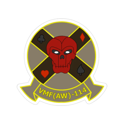 VMFAW 114 Death Dealers (USMC) Transparent STICKER Die-Cut Vinyl Decal 3 Inch - The Sticker Space