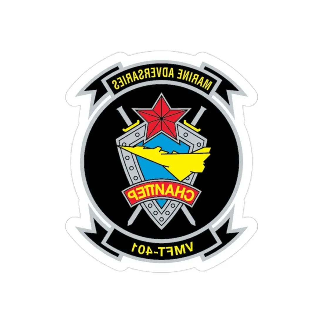 VMFT 401 (USMC) REVERSE PRINT Transparent Die-Cut STICKER 2 Inch Die-Cut Transparent - The Sticker Space