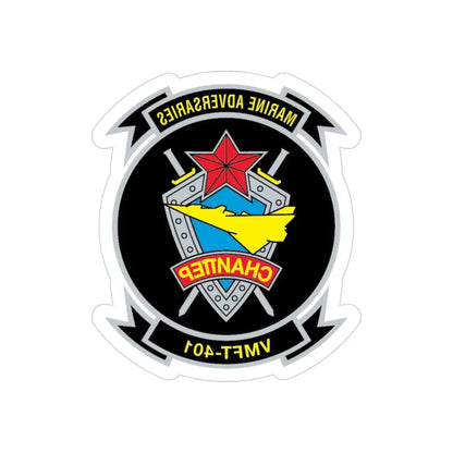 VMFT 401 (USMC) REVERSE PRINT Transparent Die-Cut STICKER 3 Inch Die-Cut Transparent - The Sticker Space