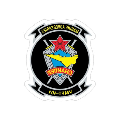 VMFT 401 (USMC) REVERSE PRINT Transparent Die-Cut STICKER 5 Inch Die-Cut Transparent - The Sticker Space