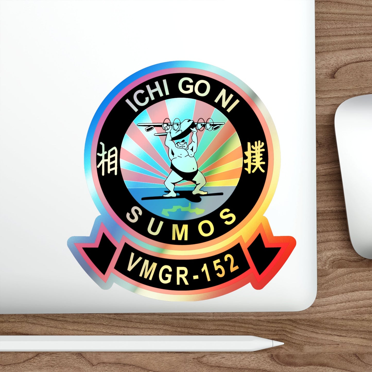 VMGR 152 Sumos ICHI GO NI (U.S. Navy) Holographic STICKER Die-Cut Vinyl Decal-The Sticker Space