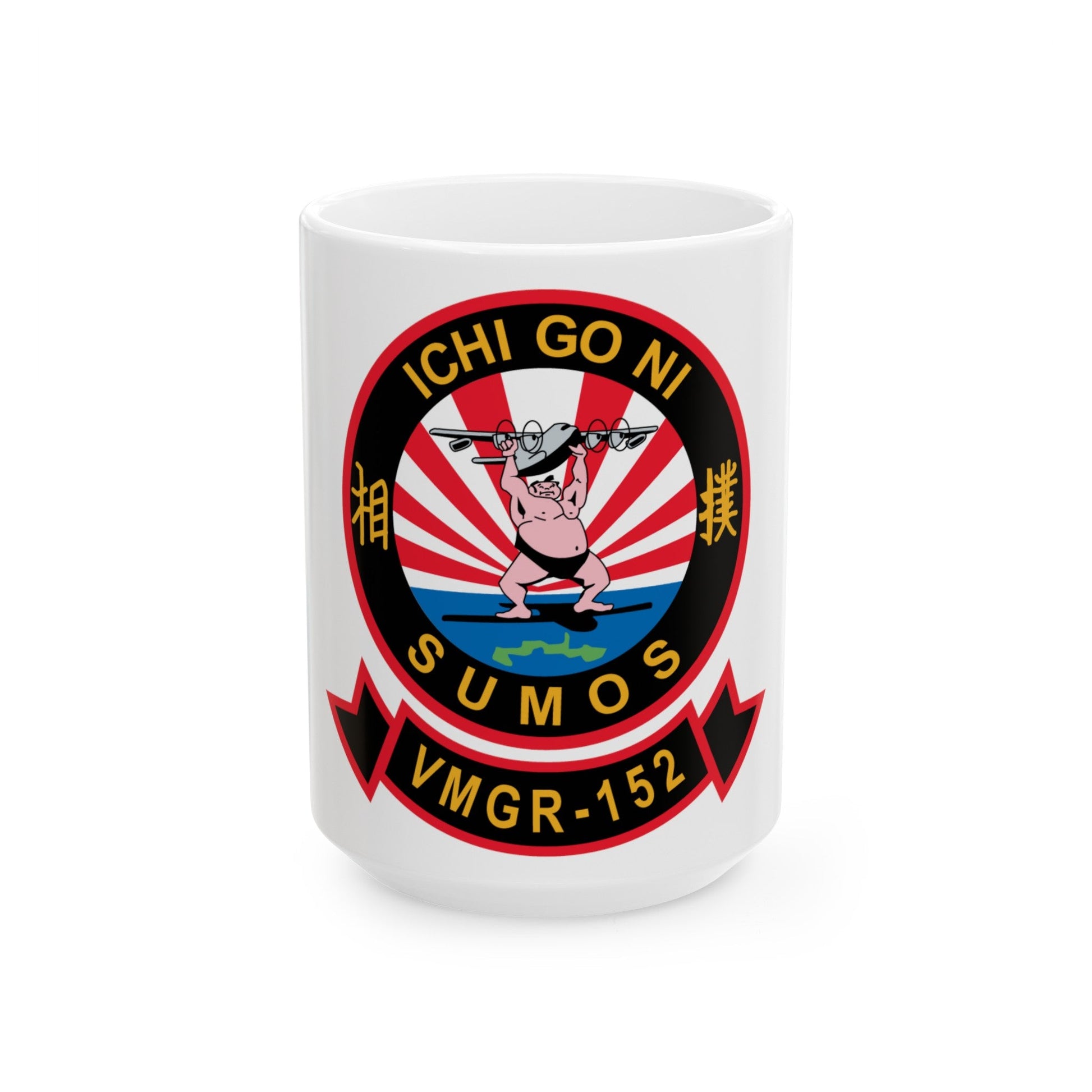 VMGR 152 Sumos ICHI GO NI (U.S. Navy) White Coffee Mug-15oz-The Sticker Space