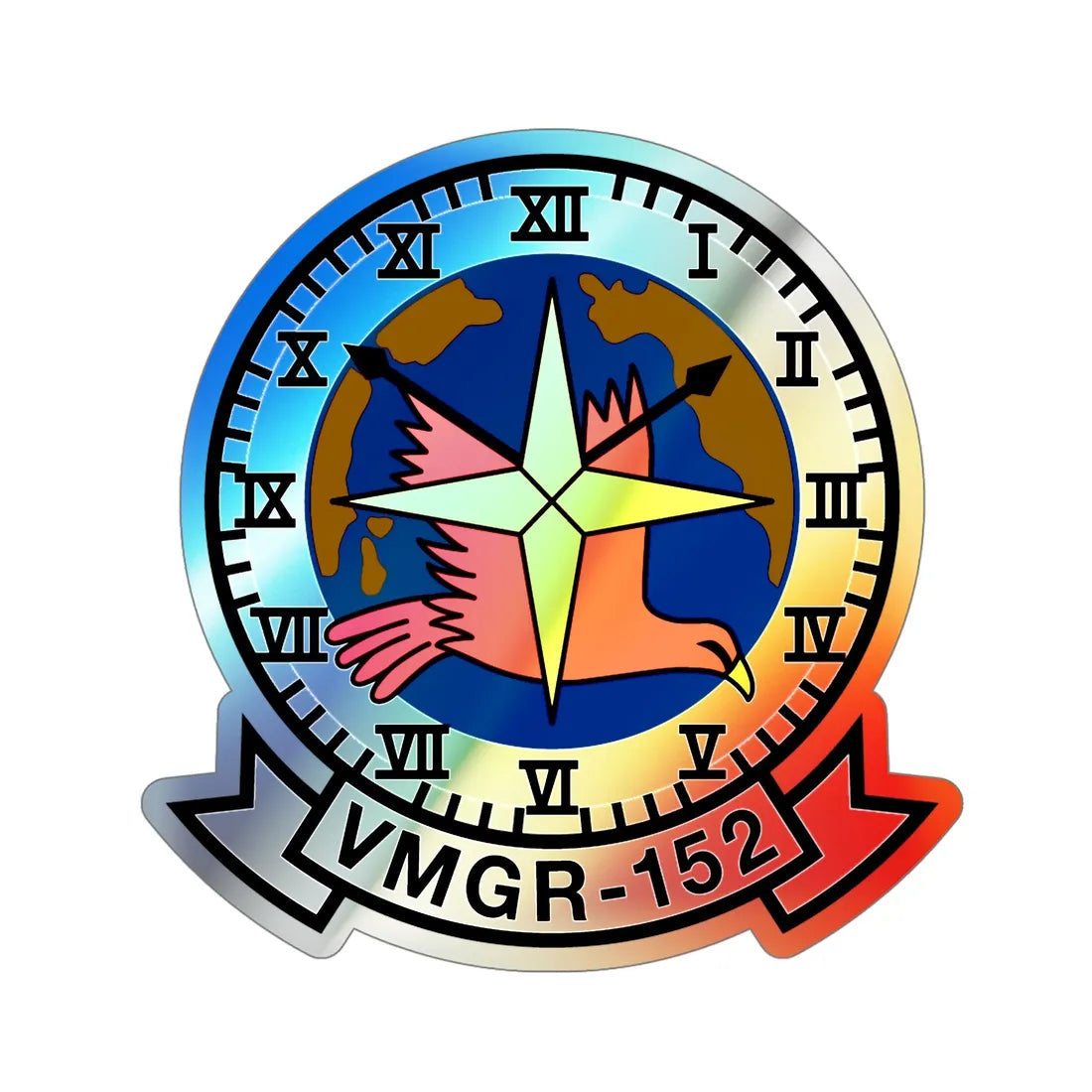 VMGR 152 (USMC) Holographic STICKER Die-Cut Vinyl Decal 6 Inch Holographic - The Sticker Space