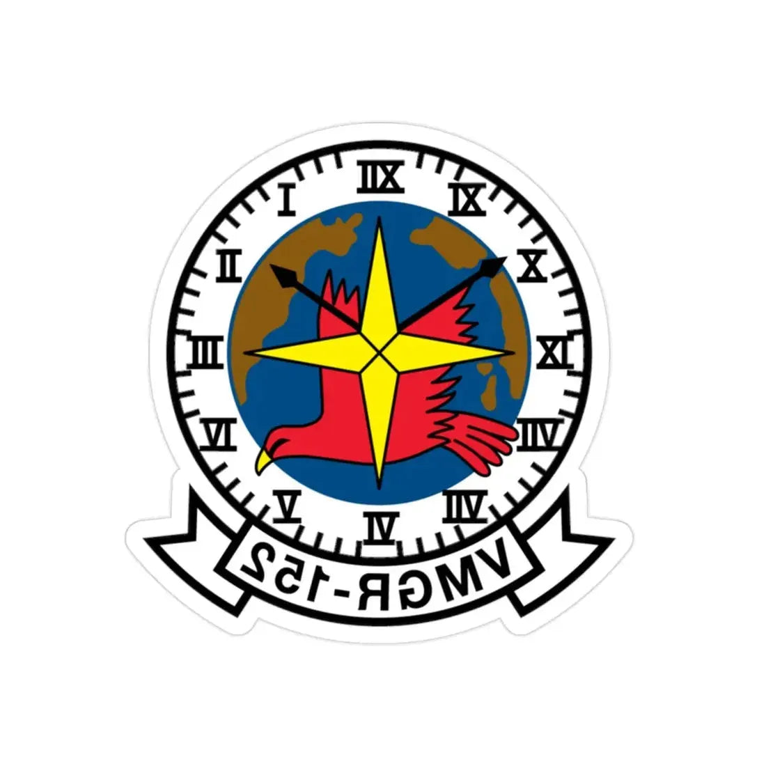 VMGR 152 (USMC) REVERSE PRINT Transparent Die-Cut STICKER 2 Inch Die-Cut Transparent - The Sticker Space