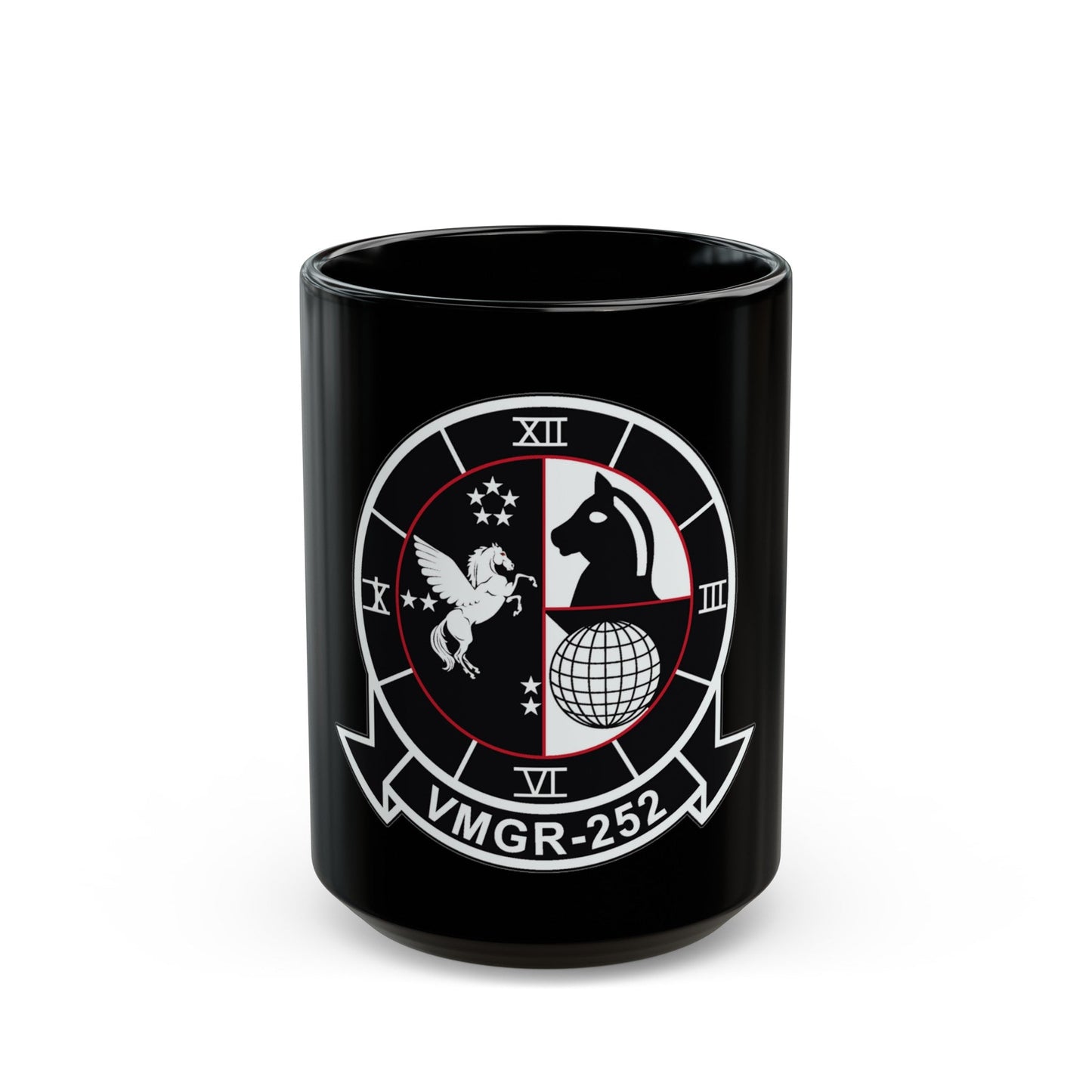 VMGR 252 (USMC) Black Coffee Mug-15oz-The Sticker Space