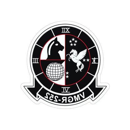 VMGR 252 (USMC) REVERSE PRINT Transparent Die-Cut STICKER 6 Inch Die-Cut Transparent - The Sticker Space