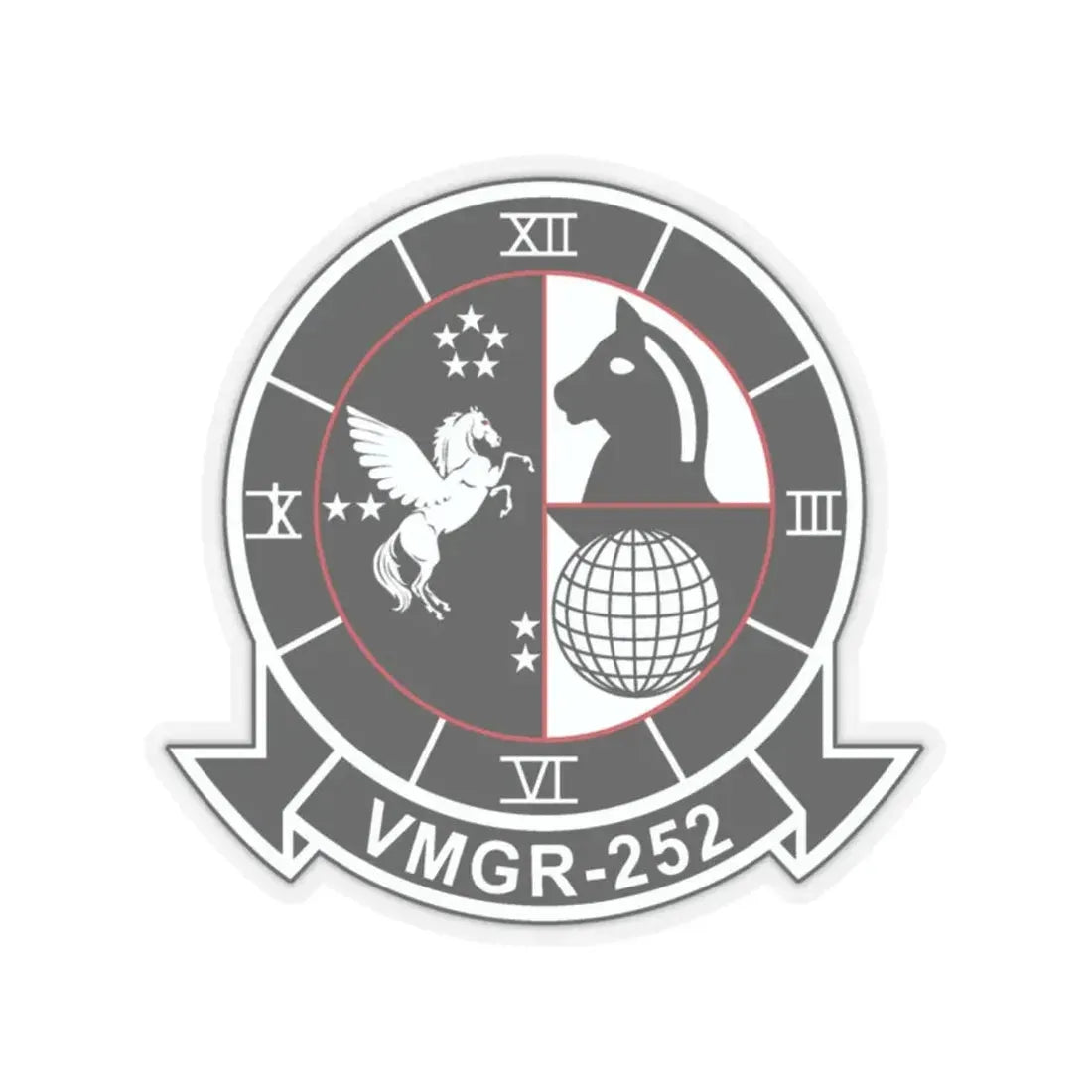 VMGR 252 (USMC) STICKER Vinyl Kiss-Cut Decal 2 Inch Transparent - The Sticker Space