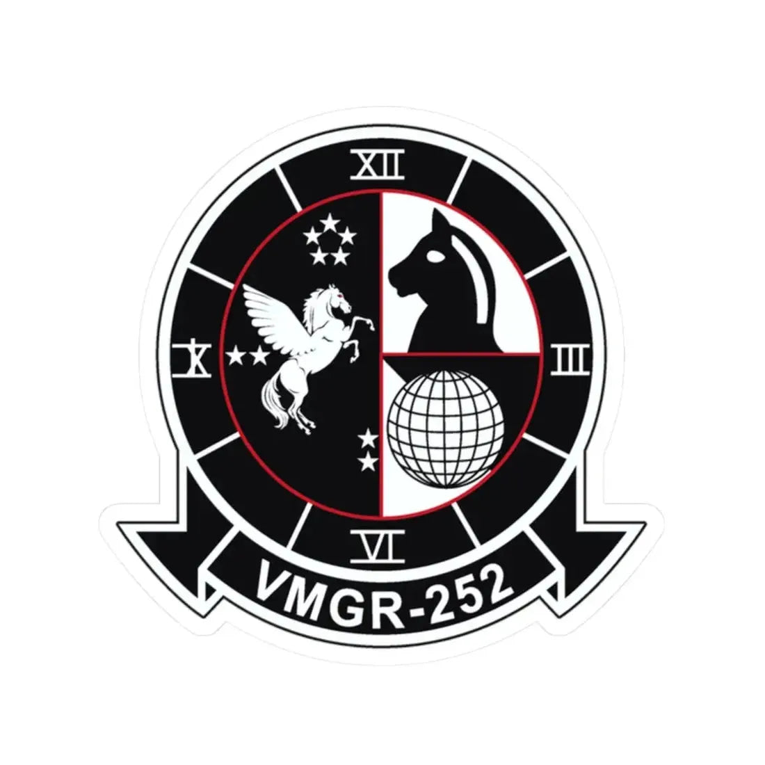 VMGR 252 (USMC) STICKER Vinyl Kiss-Cut Decal 2 Inch White - The Sticker Space