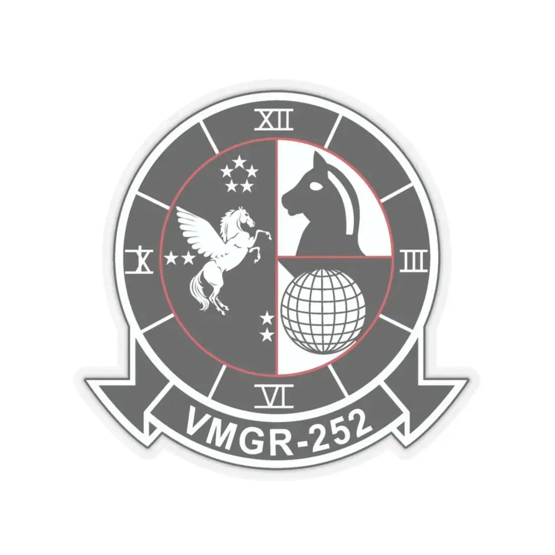 VMGR 252 (USMC) STICKER Vinyl Kiss-Cut Decal 3 Inch Transparent - The Sticker Space