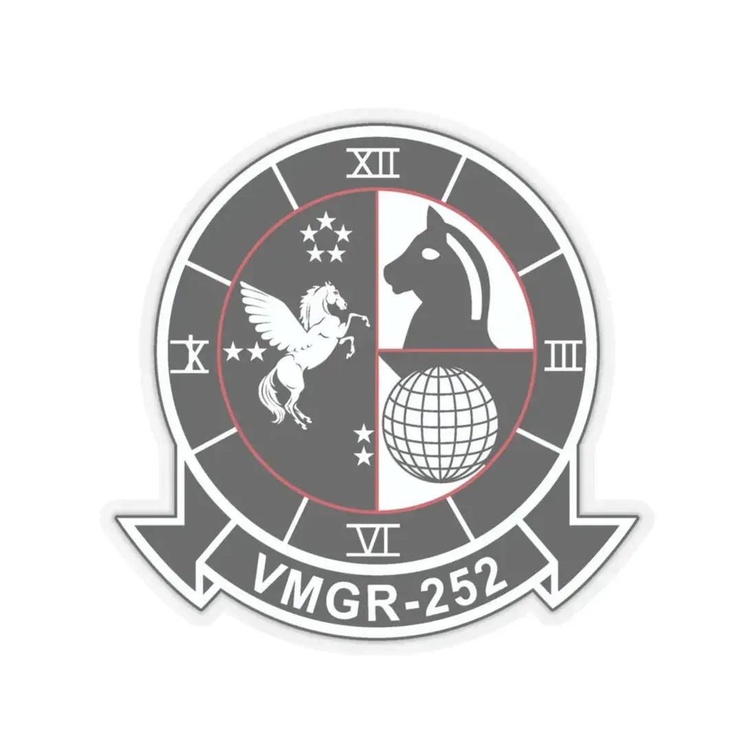 VMGR 252 (USMC) STICKER Vinyl Kiss-Cut Decal 4 Inch Transparent - The Sticker Space