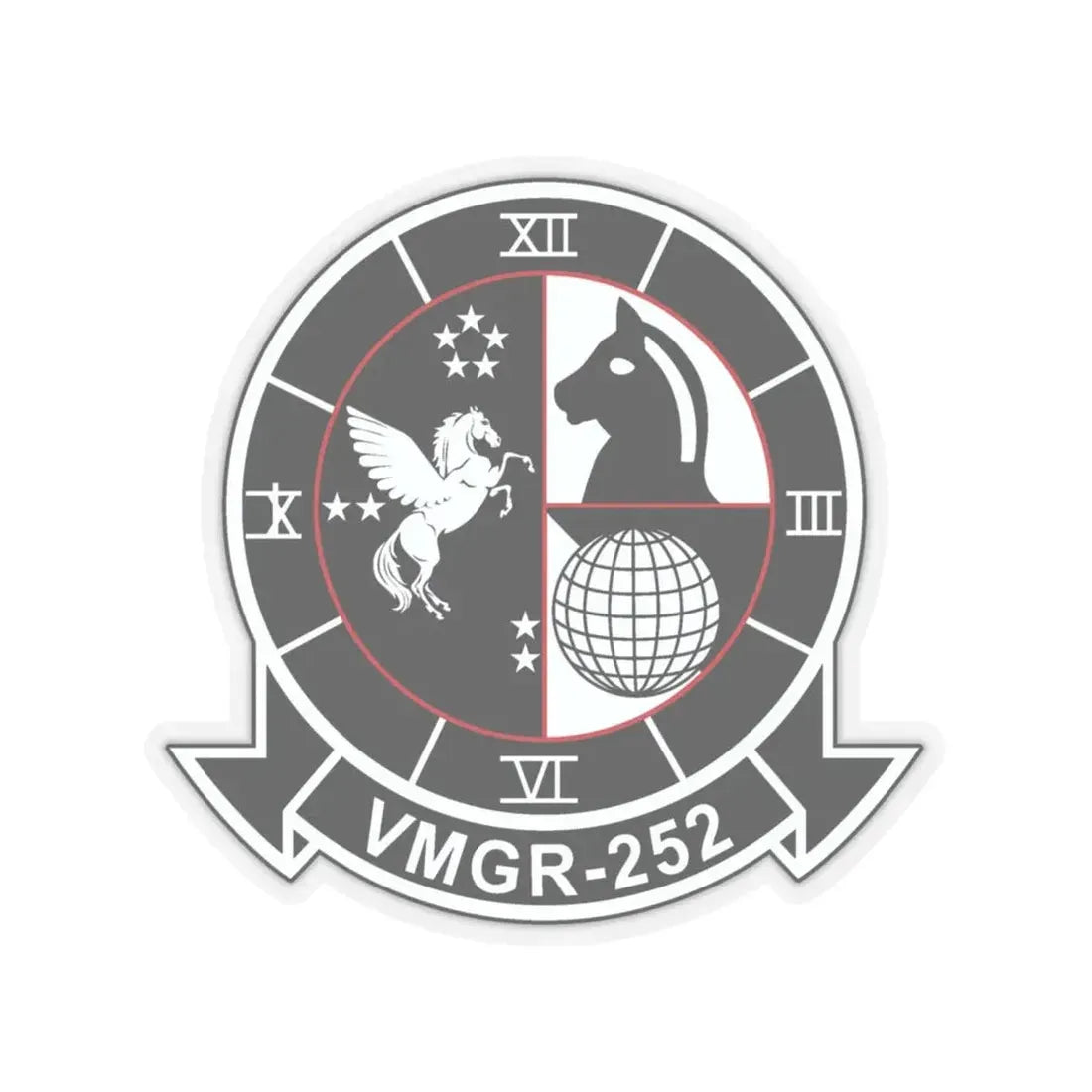 VMGR 252 (USMC) STICKER Vinyl Kiss-Cut Decal 6 Inch Transparent - The Sticker Space